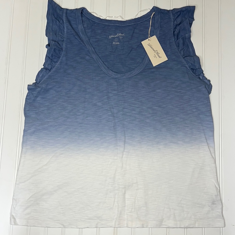 Universal Thread Womens ruffle cap sleeve faded tie dye top BRAND NEW NWT XXL